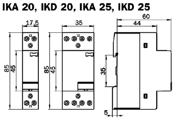 Mont&aacute;žn&iacute; sch&eacute;ma modulov&eacute;ho stykače n03