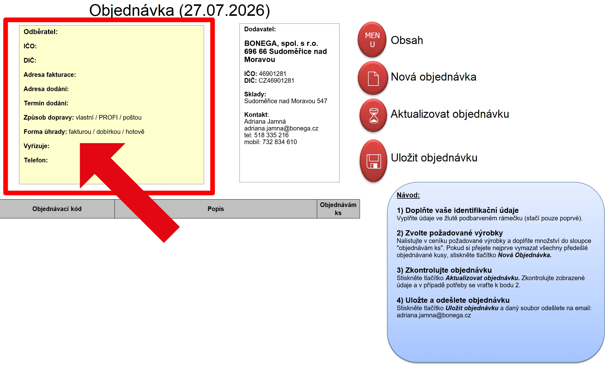Fakturační údaje